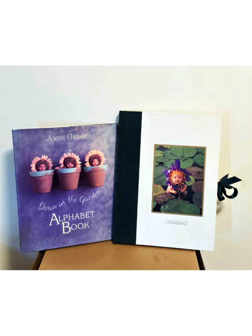 Anne Geddes Down in the Garden Alphabet Book + 1997 Photo Album Set VTG Lily Pad
